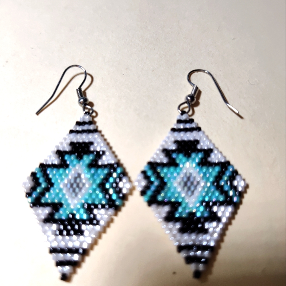 Handmade beaded Western style earrings